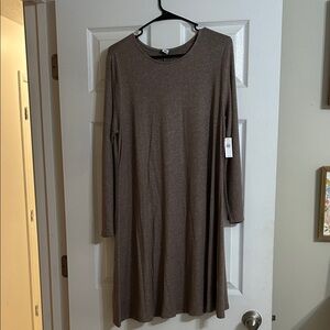 NWT - Old Navy Elegant Brown Long Sleeve Dress